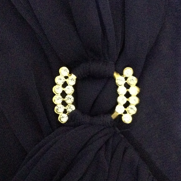 Betsy & Adam Long Gown in blue with rhinestone accents size 10 - Picture 9 of 9